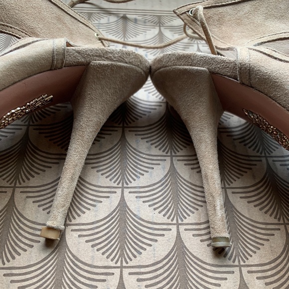 Aquazzura Firenze Sexy Thing Lace-Up Suede Heels - Picture 5 of 8